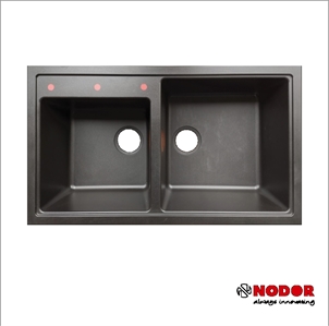 Chậu rửa Nodor NORGRANITE 86.50 2B BK